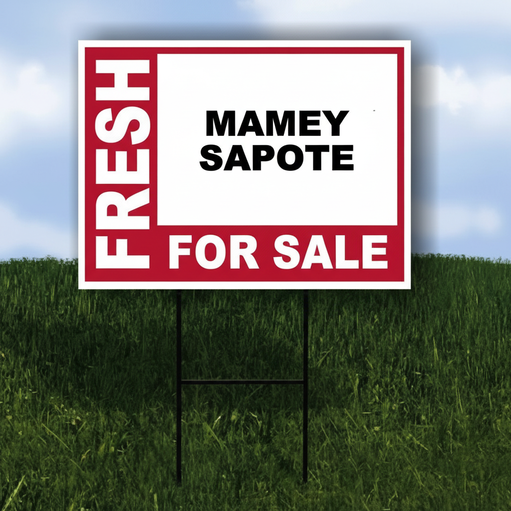 Mamey sapote fresh for sale pink double sided 18x24 inch yard road sign with stand available on Amazon